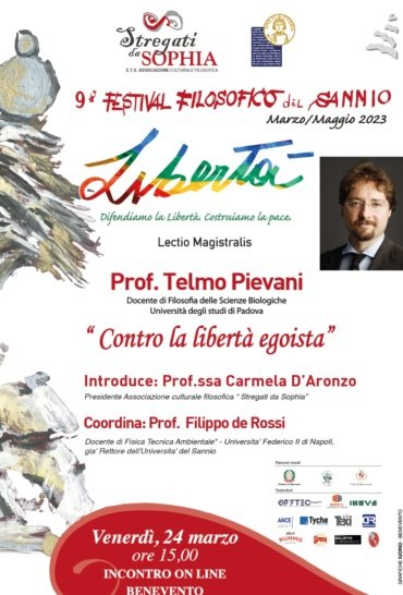 “Contro la libertà egoista  “. Ospite del festival Filosofico il Prof. Telmo Pievani